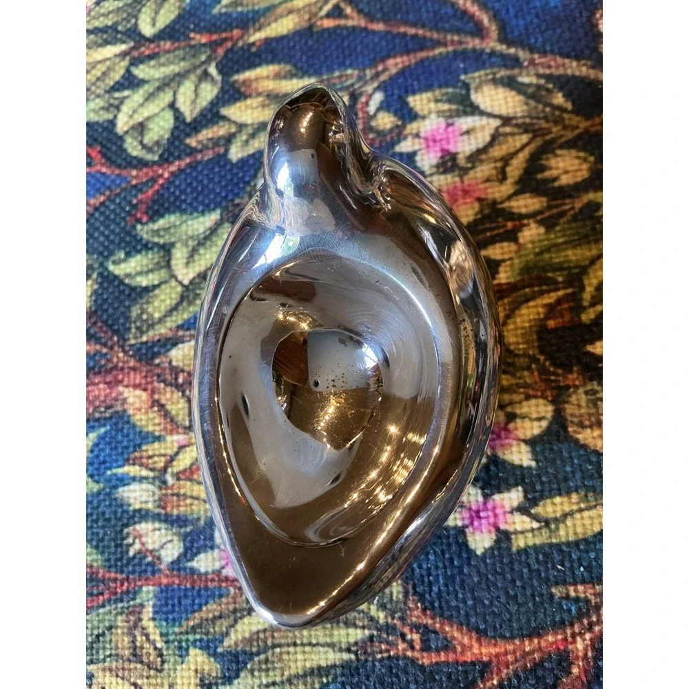 Pottery Barn Silver Tone Dove Salt Cellar with Feather Spoon 3 Piece Set